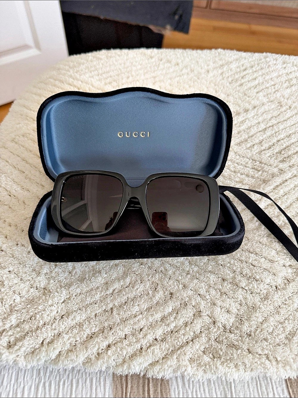 Gucci Interlocking G Square Sunglasses GG0036S Black